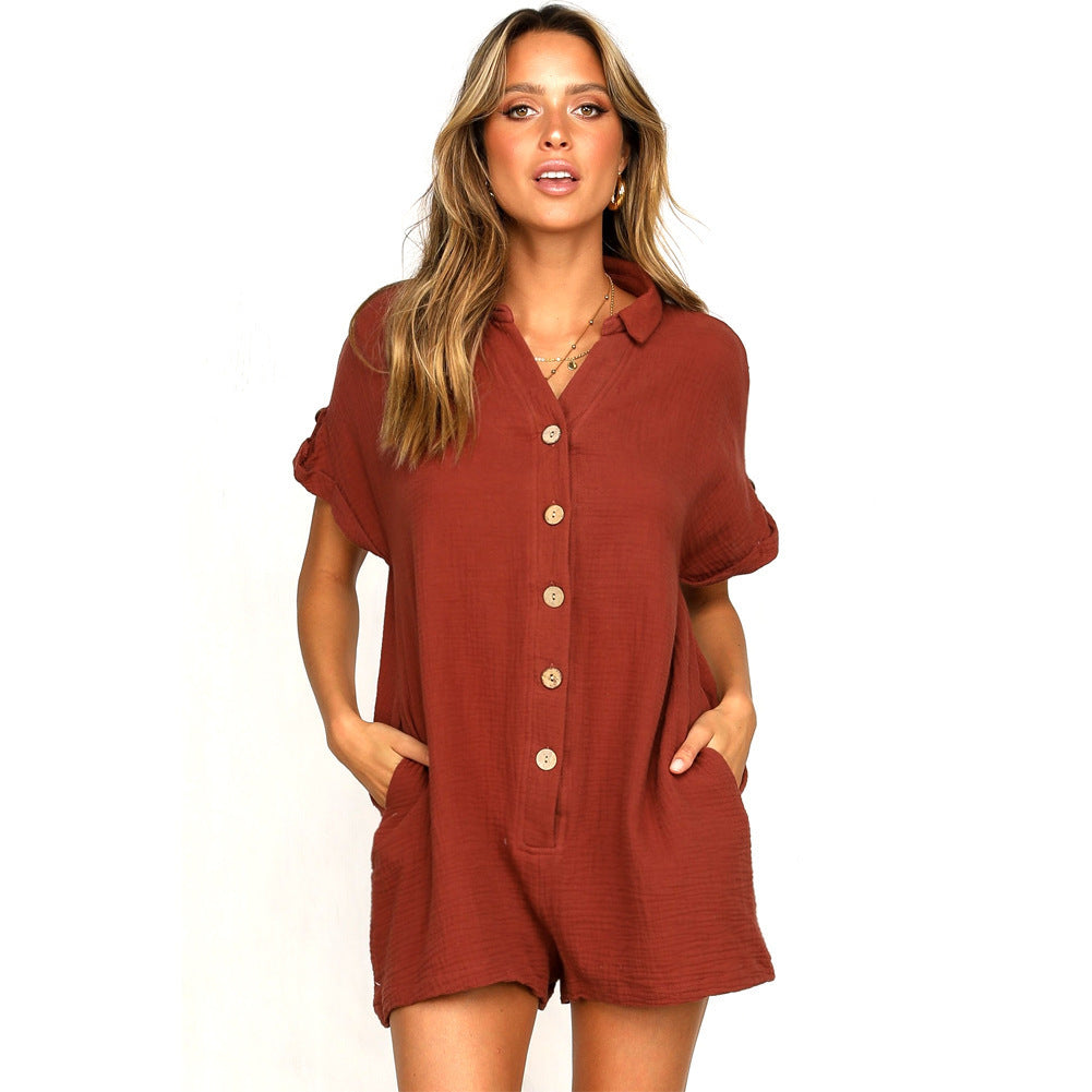 Beautiful Women's Fashion Wear Shirt Button Jumpsuits