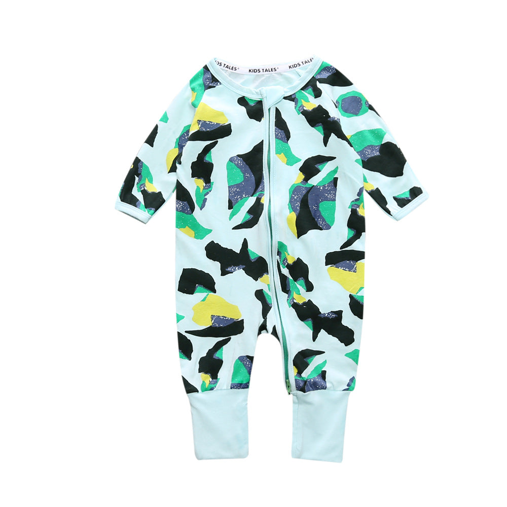 Children's Clothing Jumpsuit Bamboo Leaf Cotton Born Jumpsuit, Climbing Suit