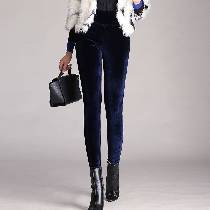 Women's Trousers Fleece-lined Feet Outer Wear Winter Thickened Cotton Casual Pants