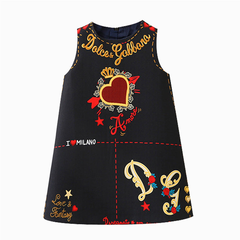 Children's Skirt Love Sleeveless Vest Fashionable Clothing Children's Dress