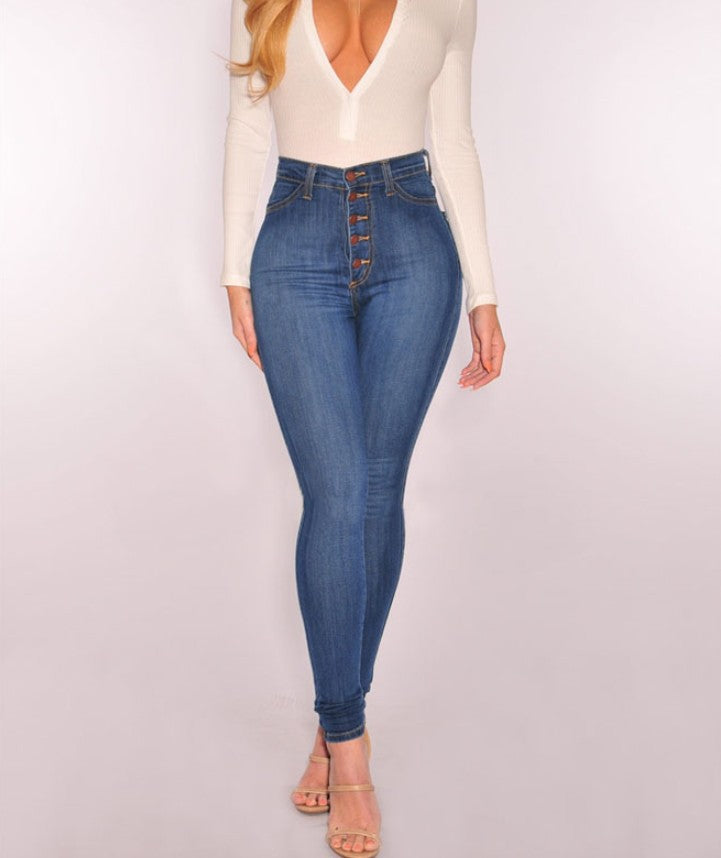 Women's High Waist Sexy Stretch Slim For Women's Jeans
