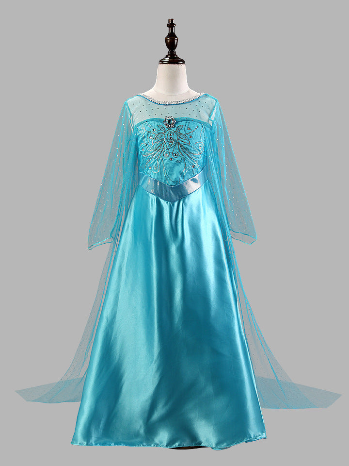 Shirt Frozen Princess Sequined Long Sleeve Children's Dress