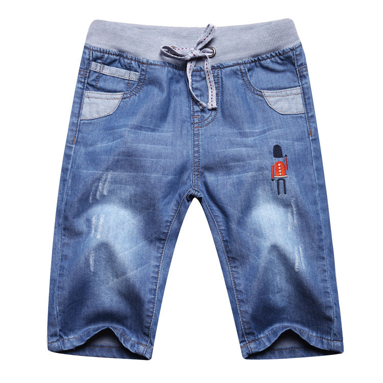 Children's Crawler Shorts Summer Denim Middle Teens Children's Pants