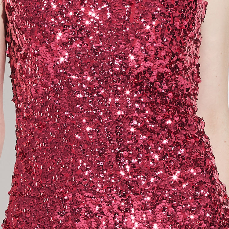 Women's Sequined Stretch Bottoming Adjustable Camisole Small Vest/suspenders/tube Top