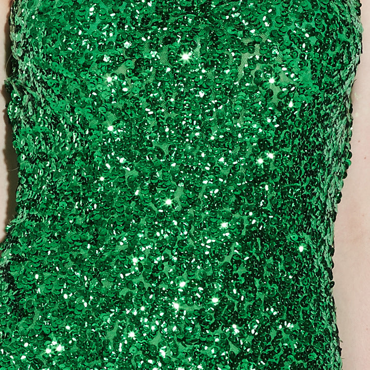 Women's Sequined Stretch Bottoming Adjustable Camisole Small Vest/suspenders/tube Top