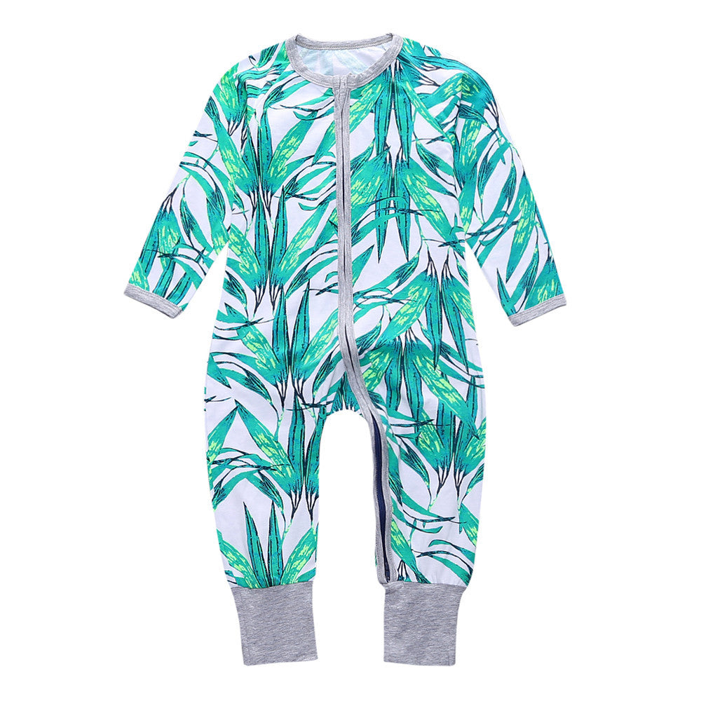 Children's Clothing Jumpsuit Bamboo Leaf Cotton Born Jumpsuit, Climbing Suit