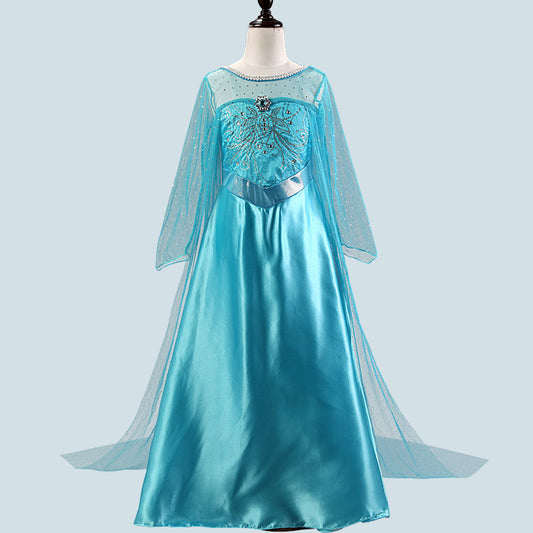 Shirt Frozen Princess Sequined Long Sleeve Children's Dress