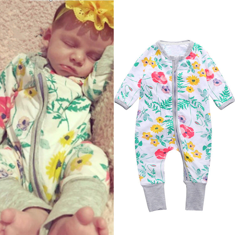 Children's Clothing Jumpsuit Bamboo Leaf Cotton Born Jumpsuit, Climbing Suit