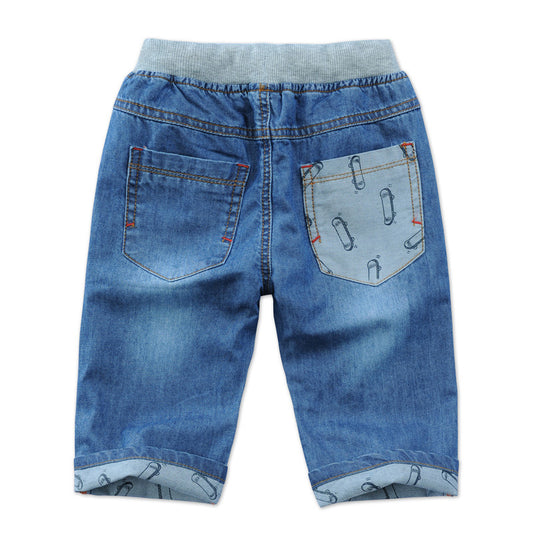 Children's Crawler Shorts Summer Denim Middle Teens Children's Pants