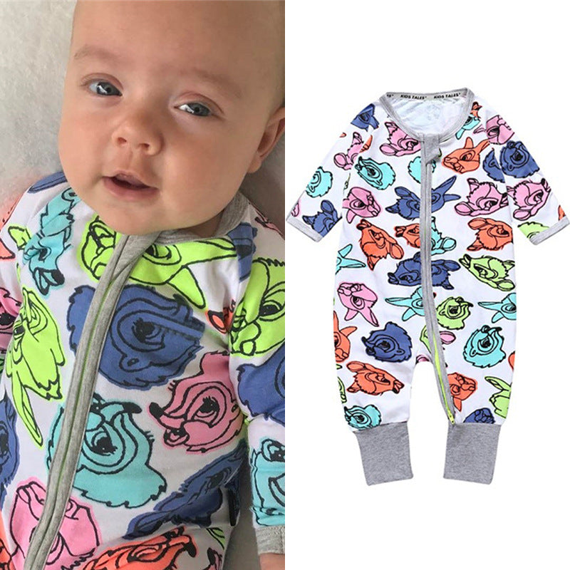 Children's Clothing Jumpsuit Bamboo Leaf Cotton Born Jumpsuit, Climbing Suit