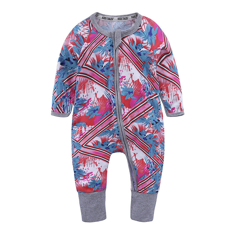 Children's Clothing Jumpsuit Bamboo Leaf Cotton Born Jumpsuit, Climbing Suit