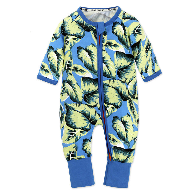 Children's Clothing Jumpsuit Bamboo Leaf Cotton Born Jumpsuit, Climbing Suit