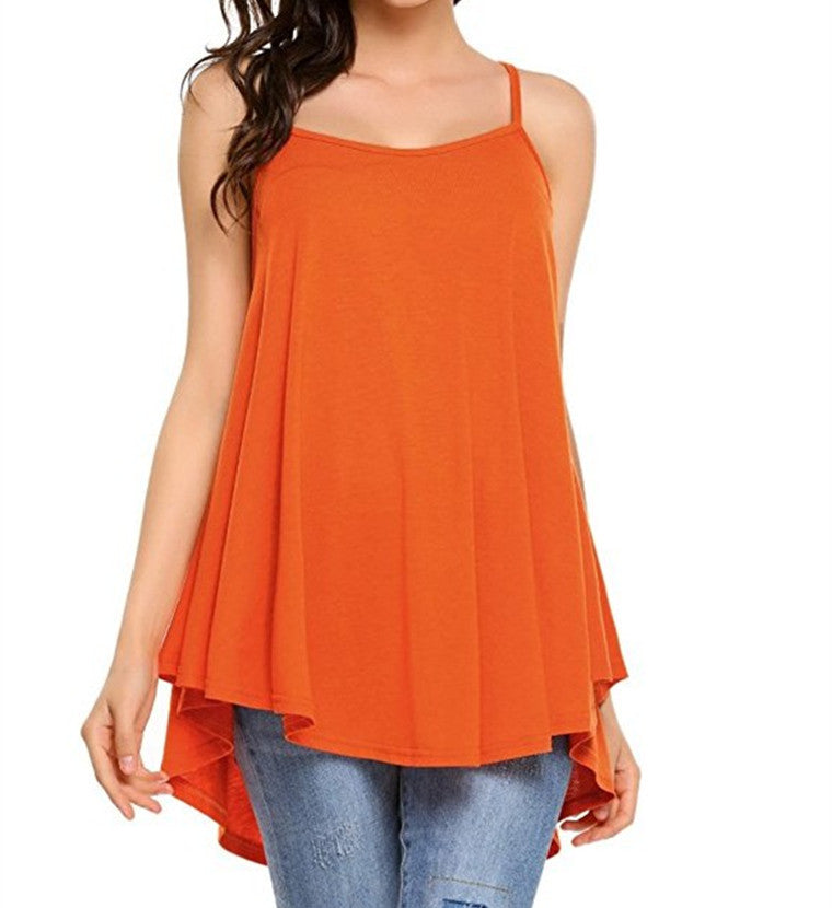 Trendy Women's Solid Color Suspender Dress Plus Size