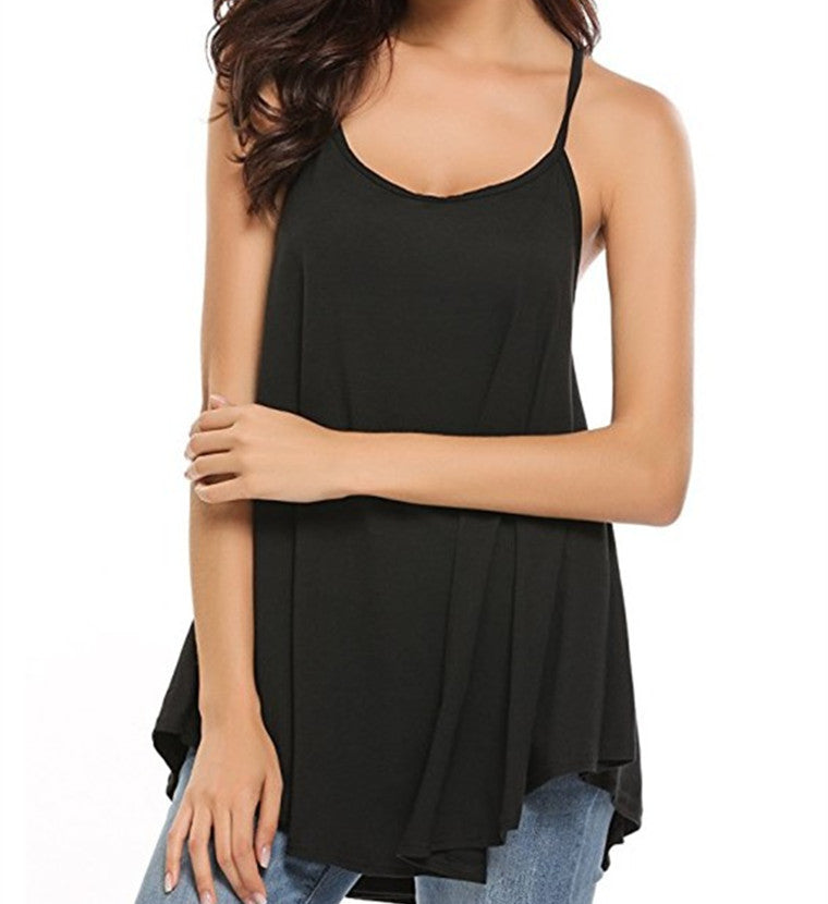 Trendy Women's Solid Color Suspender Dress Plus Size