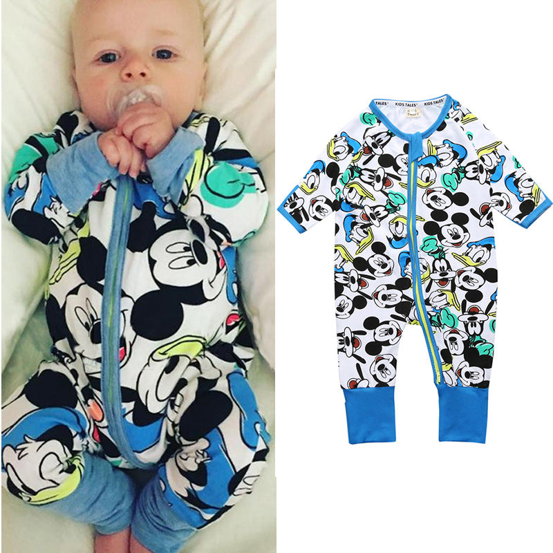 Children's Clothing Jumpsuit Bamboo Leaf Cotton Born Jumpsuit, Climbing Suit
