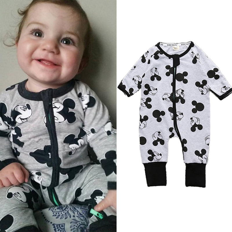Children's Clothing Jumpsuit Bamboo Leaf Cotton Born Jumpsuit, Climbing Suit