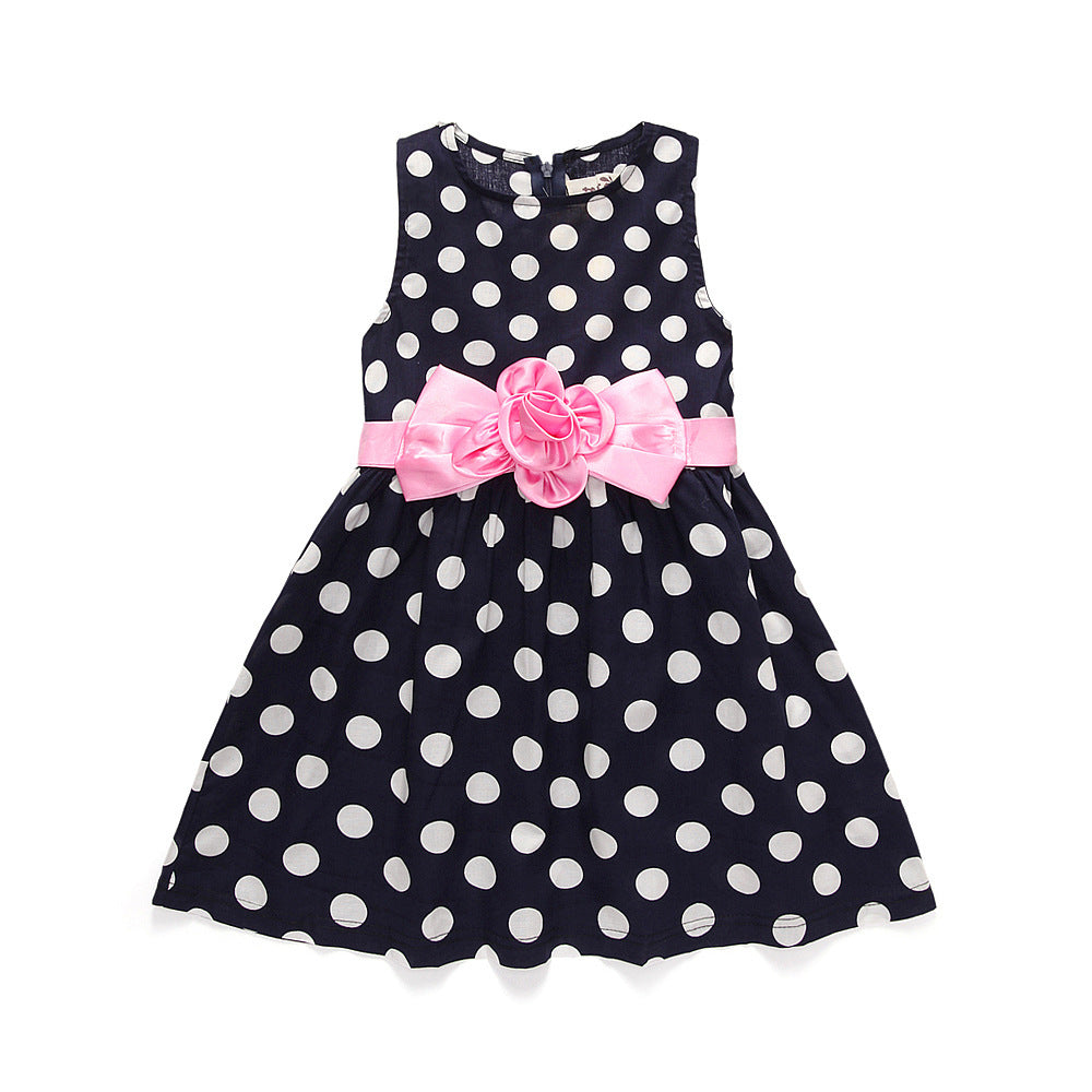 Children's Summer Clothing Korean Sleeveless Polka Dot Skirts Children's Dress