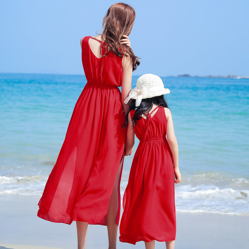 Trendy Charming New Red Matching Clothes Parent-child Outfit