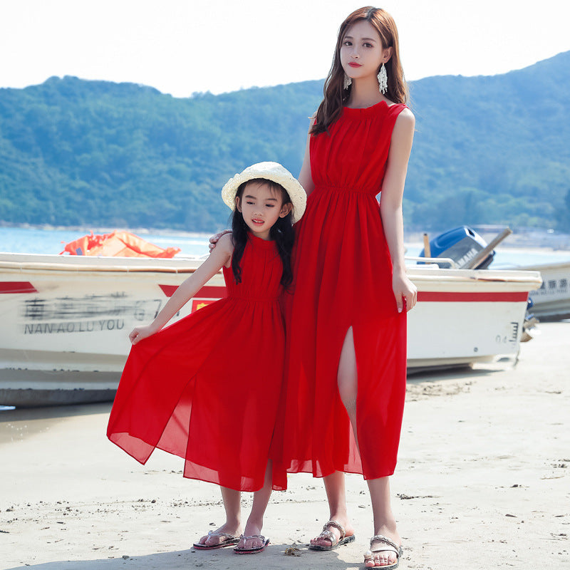 Trendy Charming New Red Matching Clothes Parent-child Outfit
