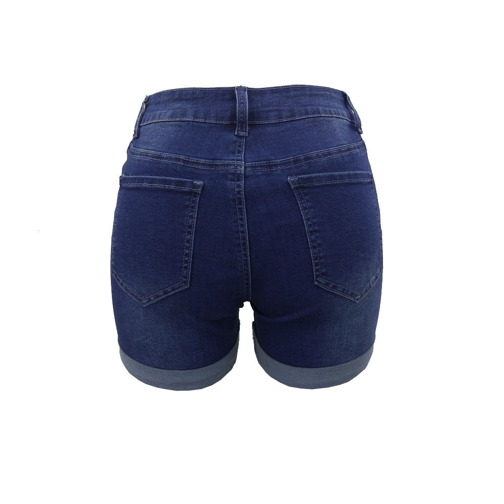 Women's Summer Rolled Denim Washed For Women's Jeans