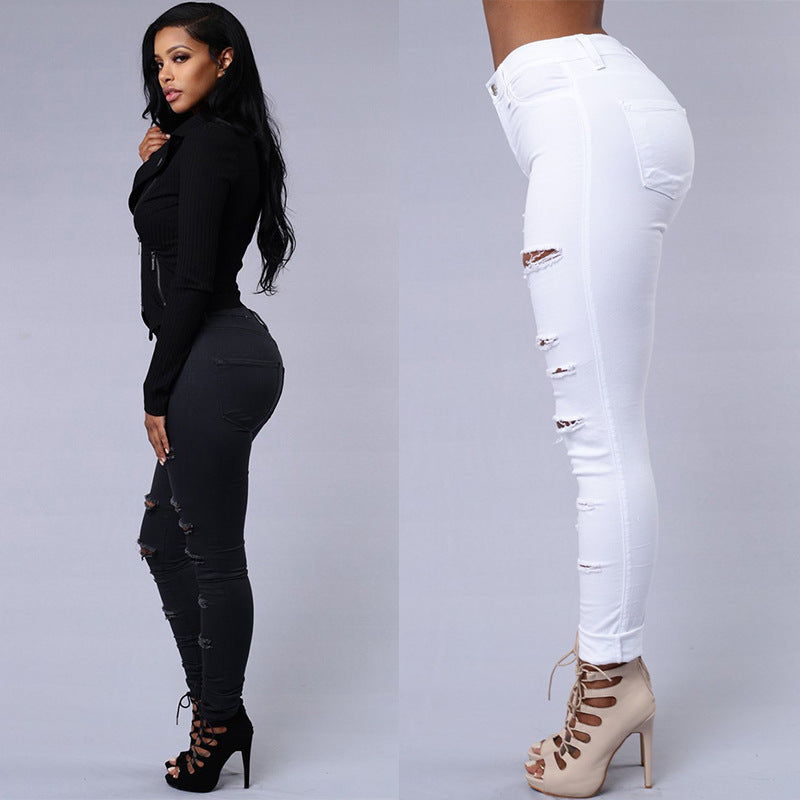 Creative Innovative Women's Ripped For Skinny Women's Jeans