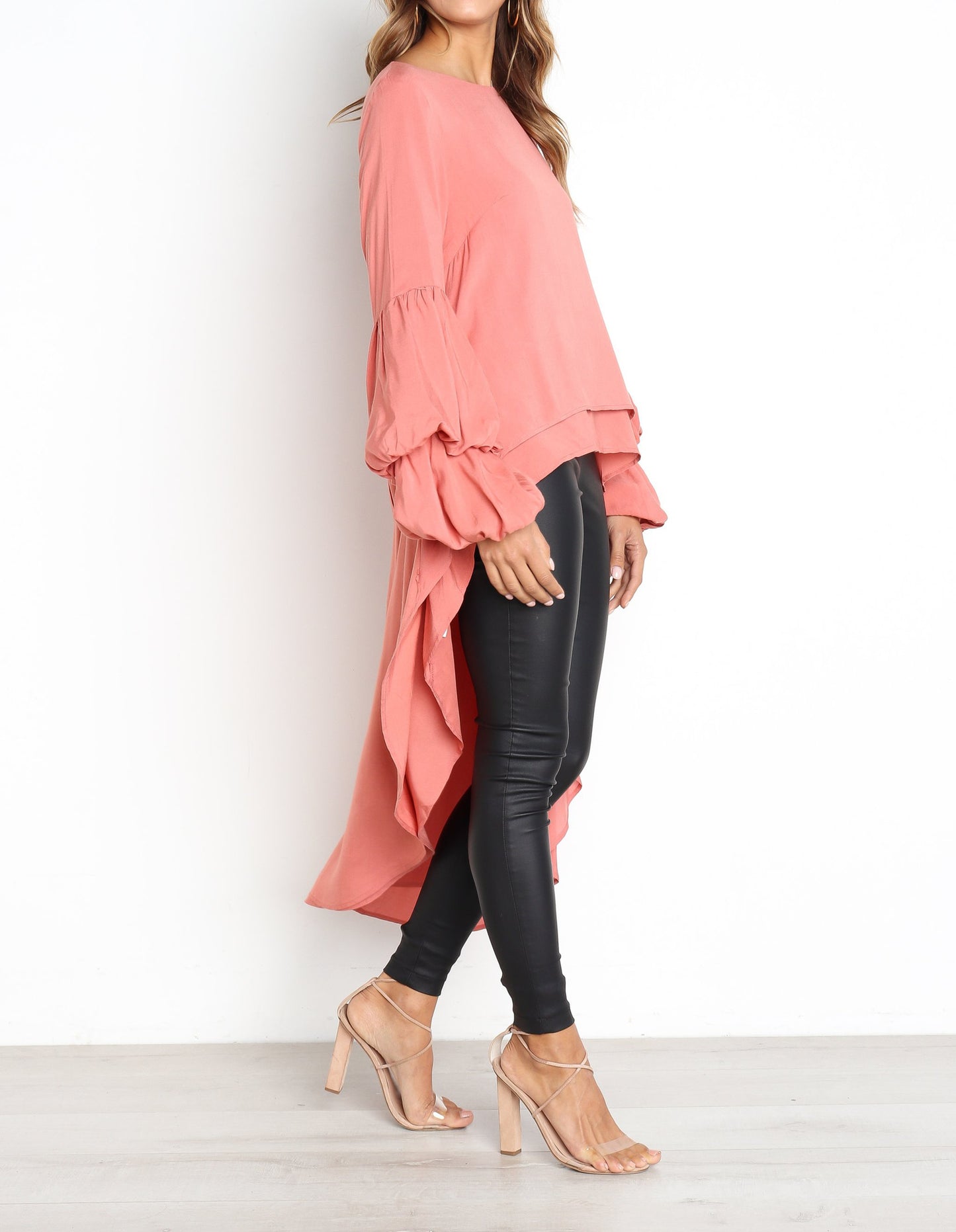 Women's Long Sleeve Pullover Irregular For Lace Shirt, Chiffon Shirt