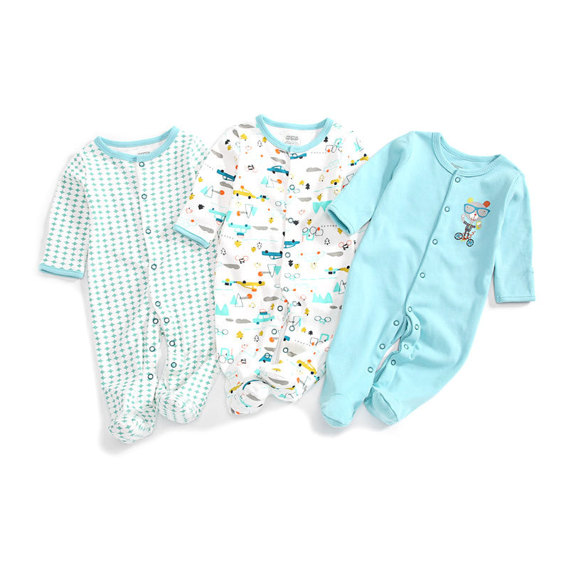 Three-piece Bale Of Cotton Hands Feet Romper Born Jumpsuit, Climbing Suit