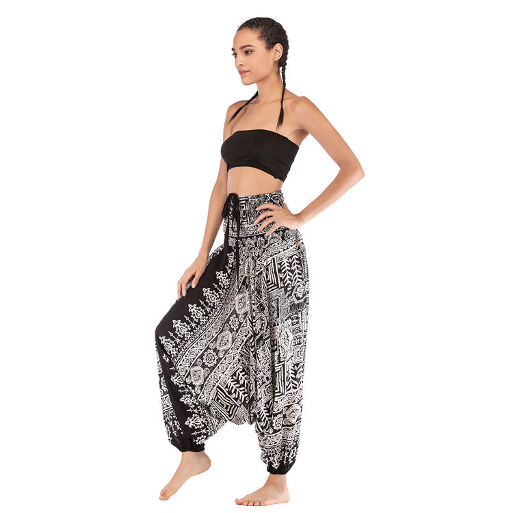 Yoga Clothes Bohemian Big Crotch Ethnic Casual Pants