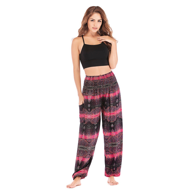 Women's Clearance Bohemian Thailand Yoga Bloomers Clothes Pants