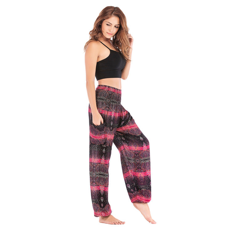 Women's Clearance Bohemian Thailand Yoga Bloomers Clothes Pants