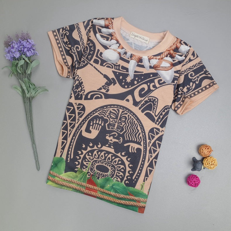 Children's Clothing Summer Short-sleeved Ocean Cartoon Clothes Children's Suit