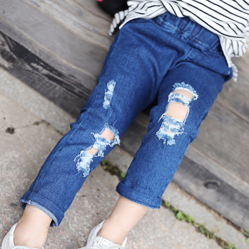 Children's Clothing Ripped Jeans Korean Trousers Boy Children's Pants