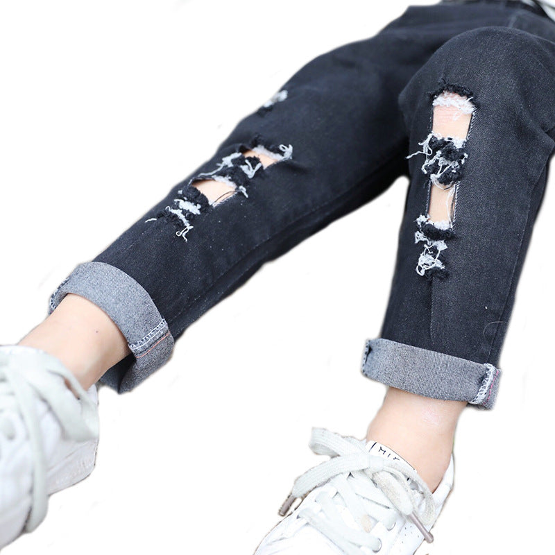 Children's Clothing Ripped Jeans Korean Trousers Boy Children's Pants