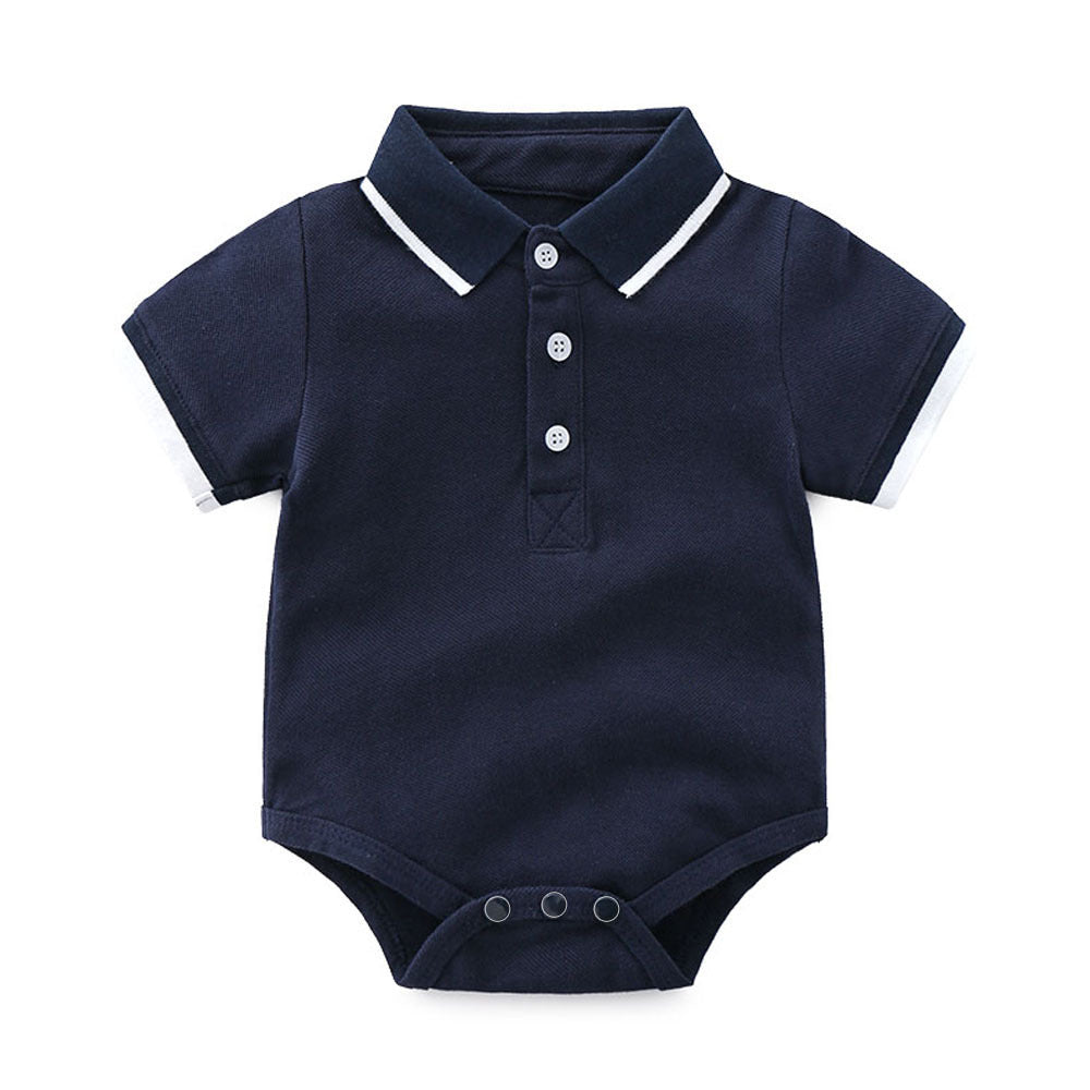 Summer Two-color T-shirt Romper Cotton Short Sleeve Top Pants Two-piece Children's Suit
