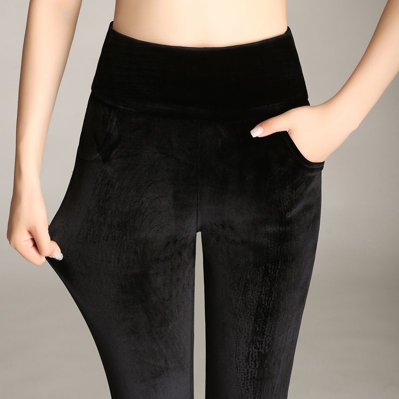 Women's Trousers Fleece-lined Feet Outer Wear Winter Thickened Cotton Casual Pants