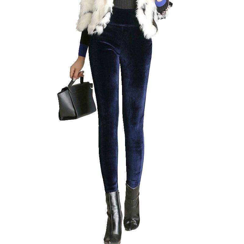 Women's Trousers Fleece-lined Feet Outer Wear Winter Thickened Cotton Casual Pants