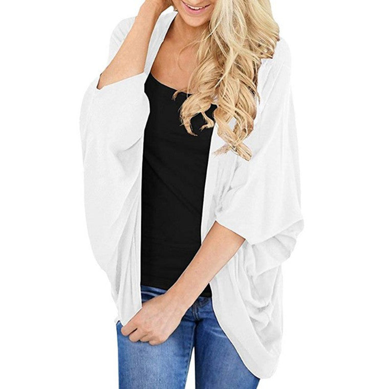Women's Beach Summer Loose Batwing Sleeve Solid Clothing