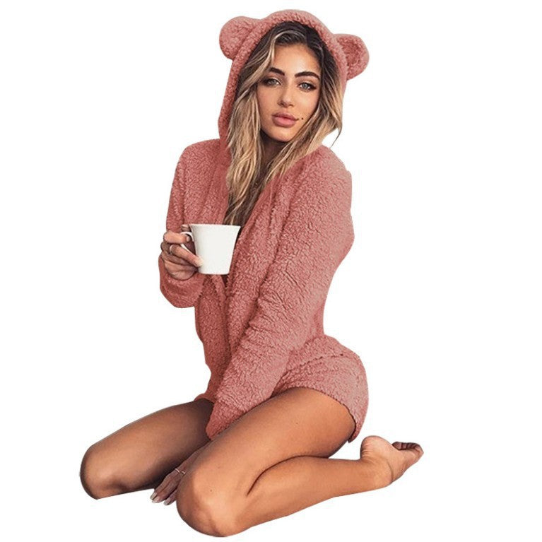 Women's Cute Personality Plush Ladies Hooded For Suits