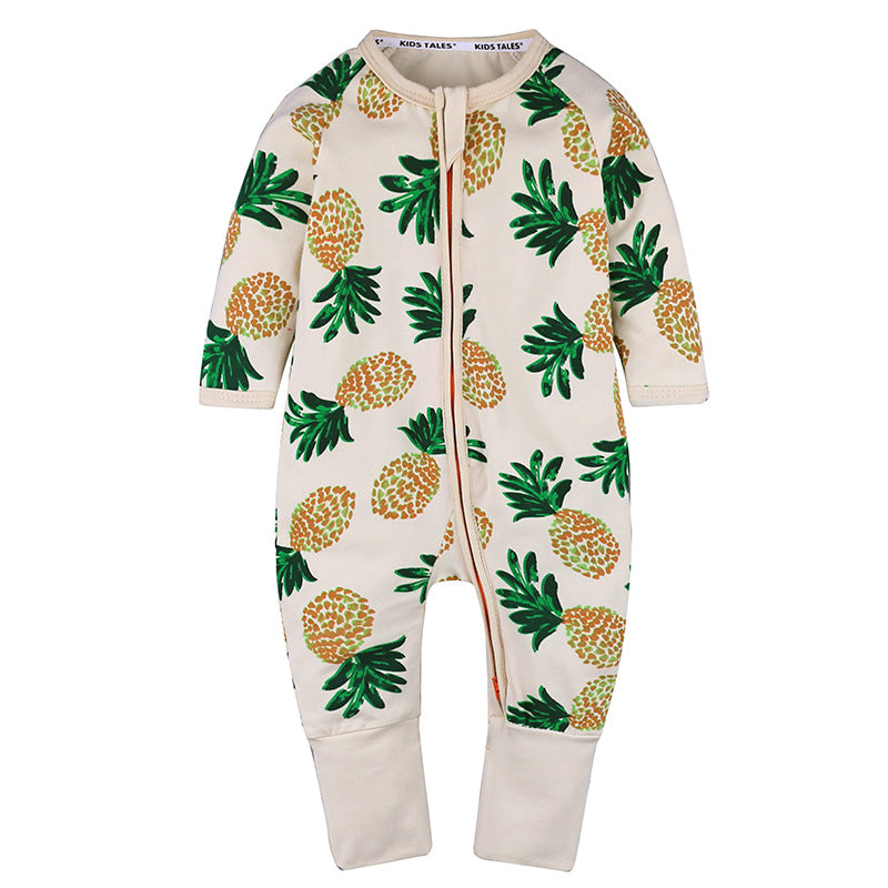 Children's Clothing Jumpsuit Bamboo Leaf Cotton Born Jumpsuit, Climbing Suit