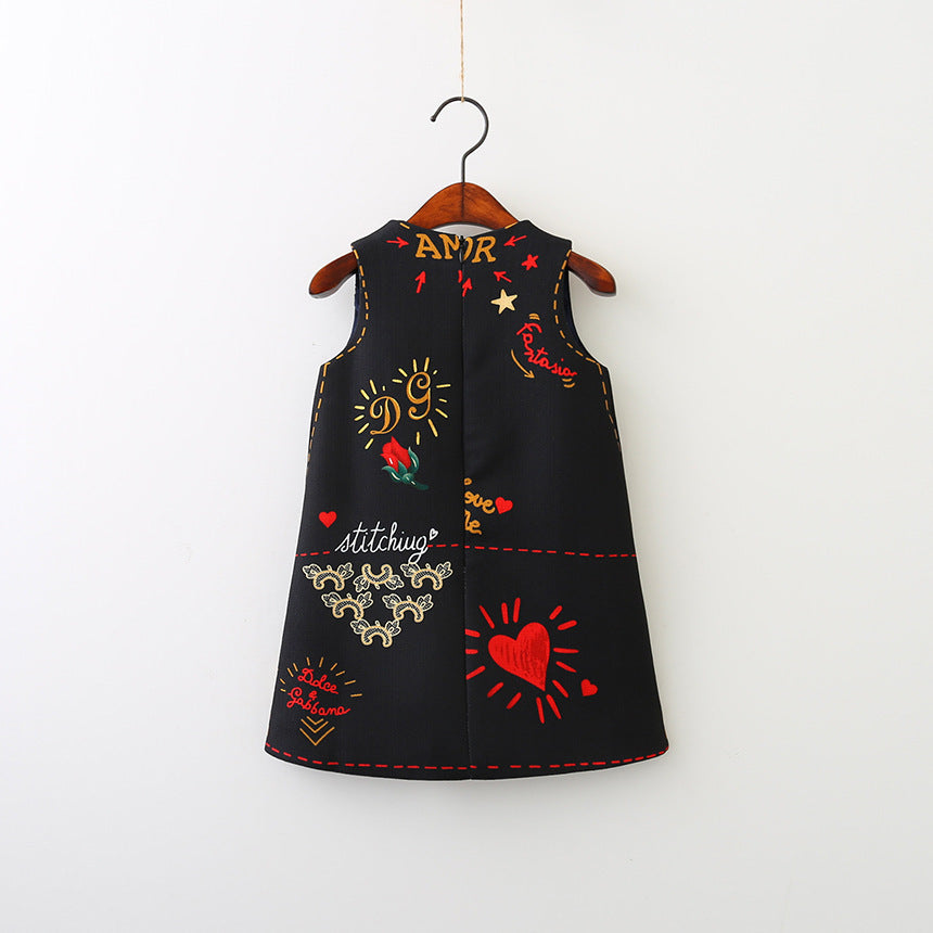 Children's Skirt Love Sleeveless Vest Fashionable Clothing Children's Dress