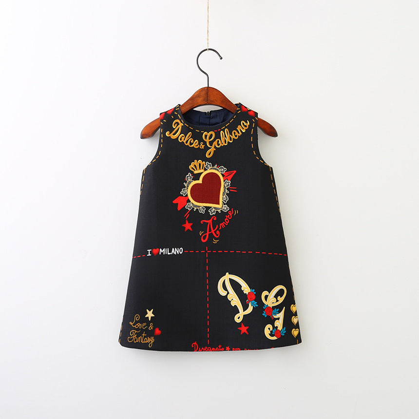 Children's Skirt Love Sleeveless Vest Fashionable Clothing Children's Dress