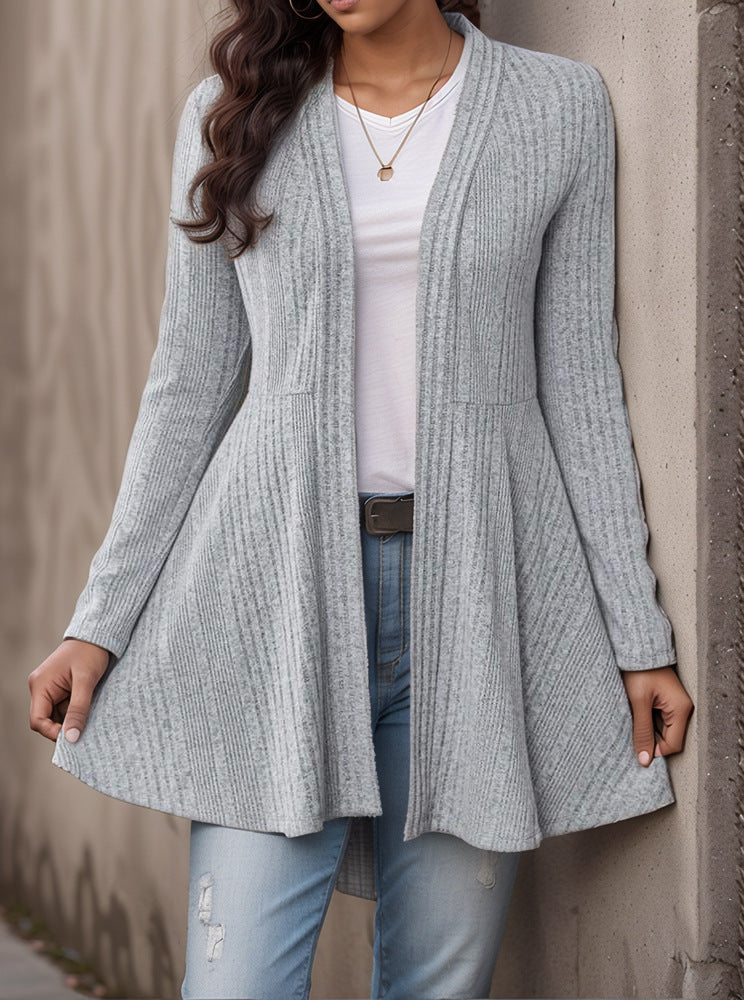 Beautiful Women's Sunken Stripe Brushed Casual Lace Shirt, Chiffon Shirt
