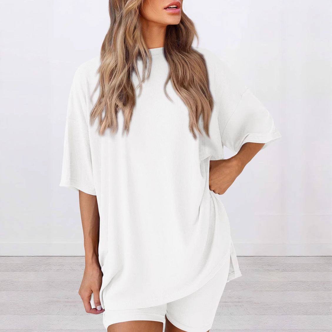 Women's Summer Set Solid Color Loose Pajamas Fashion Casual Suit