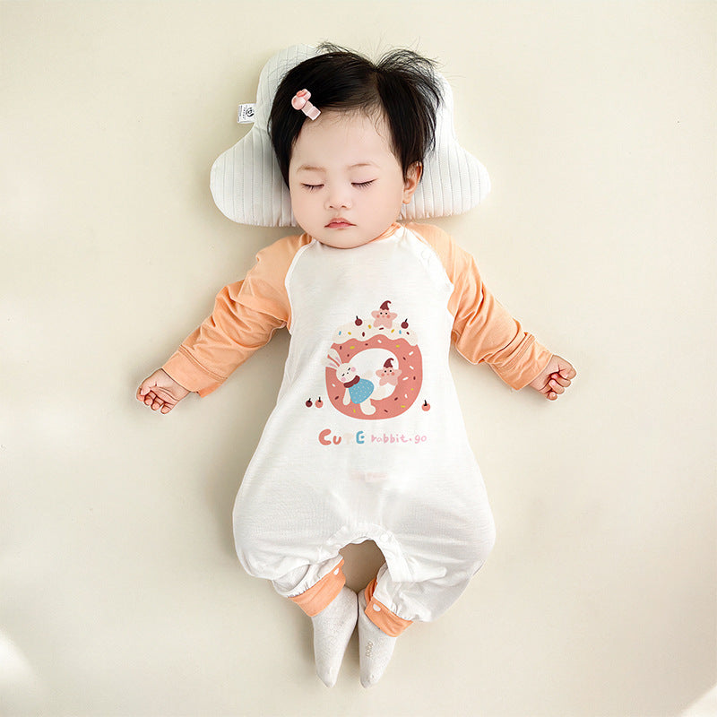 Conditioning Clothes Born Modal Breathable Long Sleeves Pajamas Jumpsuit, Climbing Suit