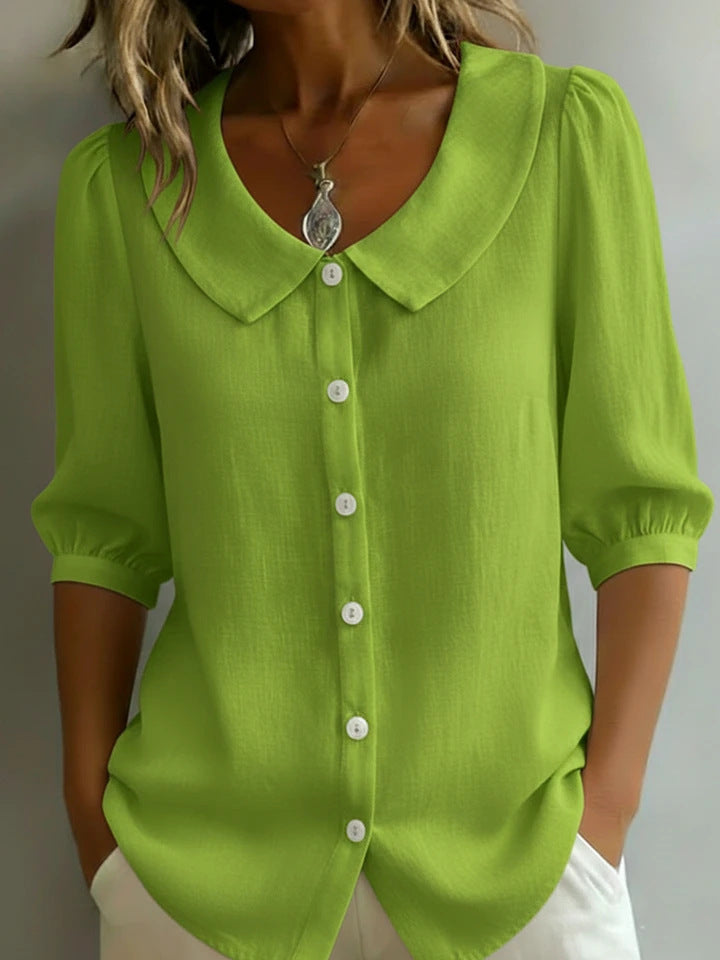 Women's Summer Solid Color Loose Sleeve Loose-fitting Tops