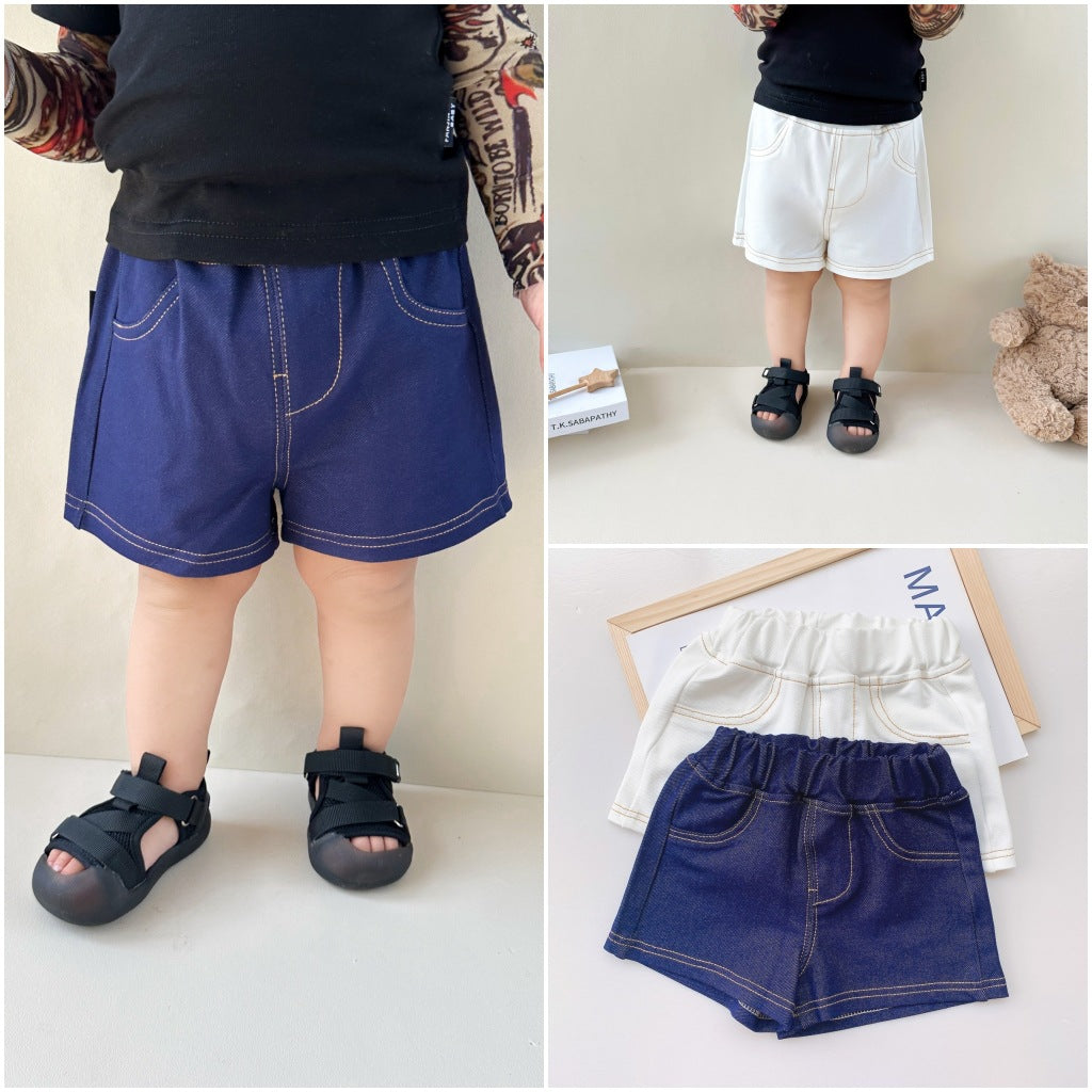 Denim Shorts Summer Clothes Born Knitted Little Children's Pants