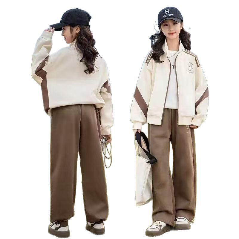 Thin The Big Fashionable Stylish Fried Street Sports Outfit Children's Suit