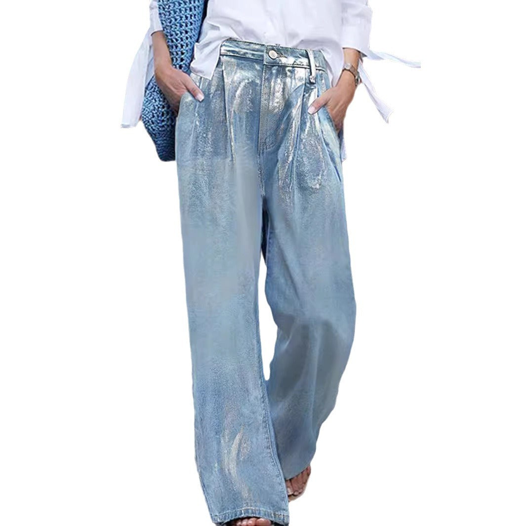 Hot Sier Craft Washed Light Color Loose Personality Street Pants