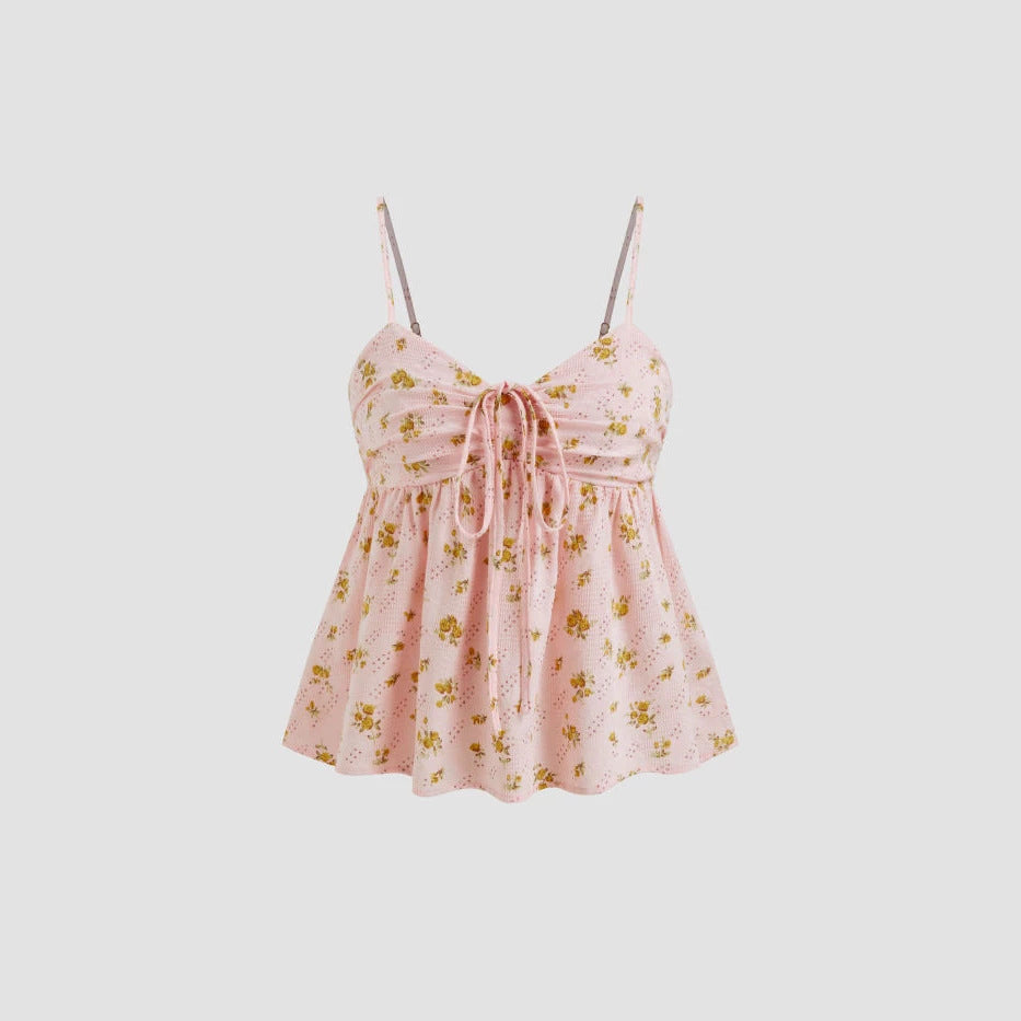 Summer Fresh Floral Width Sweet Sling Tops