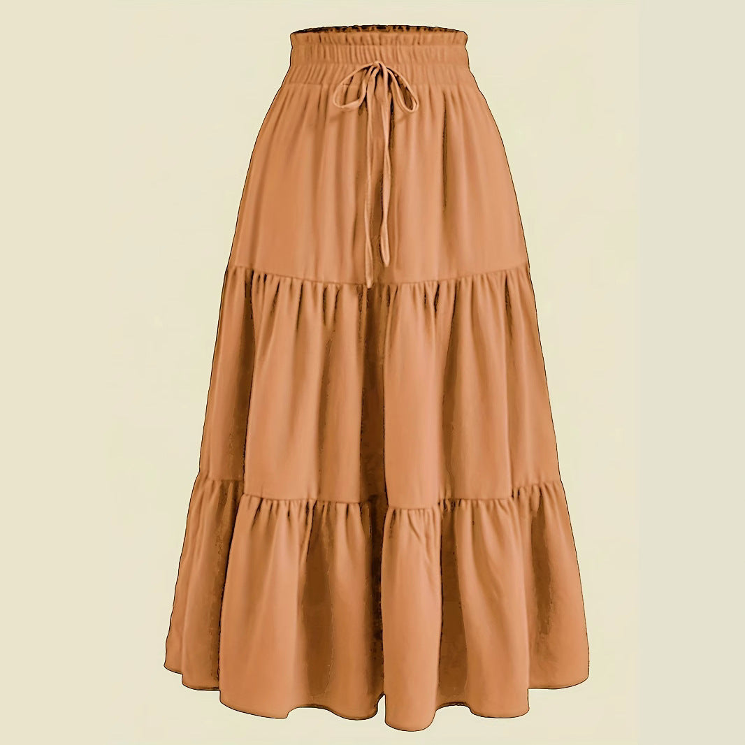 Thin Fashion Breathable Draping Knotted Waist Skirt